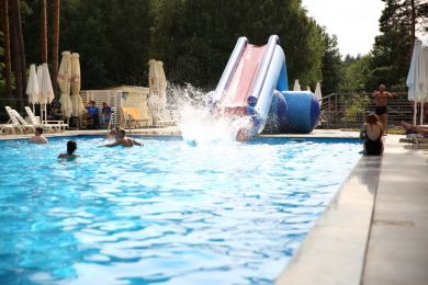 Vacation near a swimming pool not far from Kyiv
