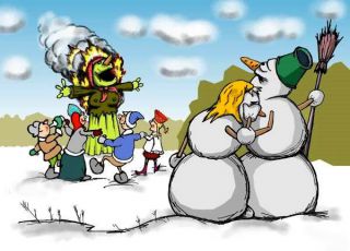 Farewell to the winter on Maslenitsa - burning of a dummy