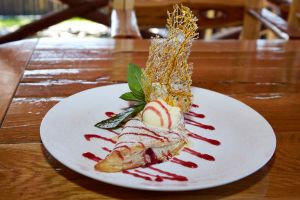 Cherry strudel - a zest of the dessert menu of the restaurant Tsarivka photo