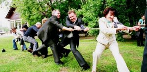 Corporate parties in the nature photo